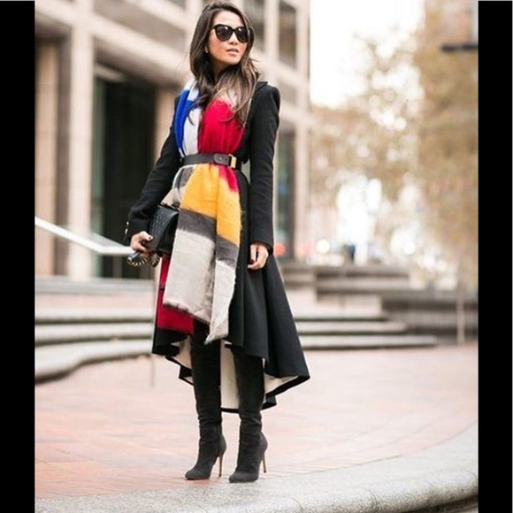 URBAN OUTFITTERS Palatine Acrylic Fringed Rectangle Wrap Blanket Scarf - Picture 16 of 16